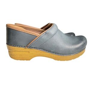 Dansko Womens Professional Slip On Clog Mules Size 38 US 7.5 8 Blue